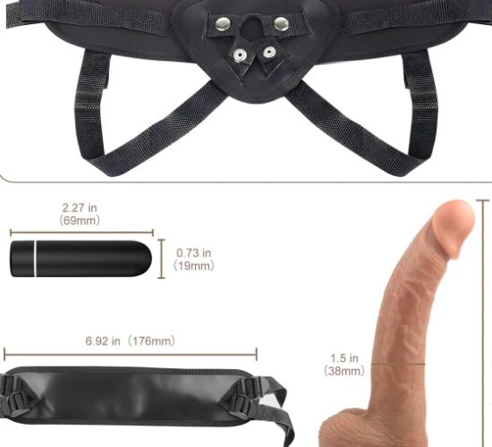 Strap-on Vibrating Dildo Wearable Harness Sex Toy in Pakistan 