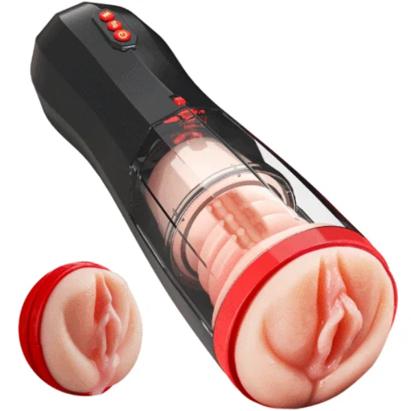 Everted Fleshy Labia ROKA- 5 in 1 Men Masturbaters 5 Thrusting+Suction 10 Vibration Removable Transparent Window Price In Pakistan