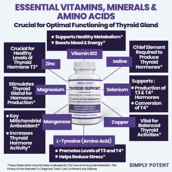 Simply Potent Thyroid Support & Adrenal Support Supplement 2-in-1 Natural Formula Price In Pakistan