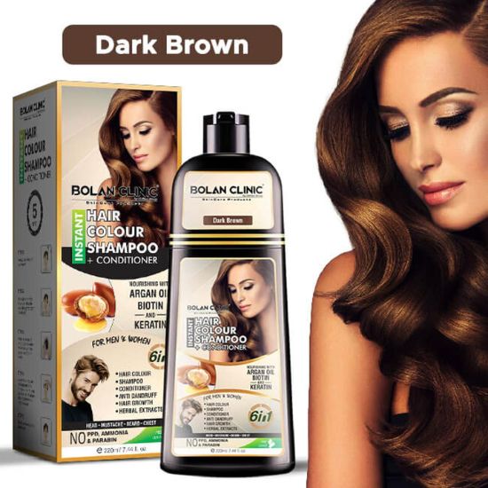  Instant Hair Color Shampoo In Pakistan + Conditioner (Dark Brown)  